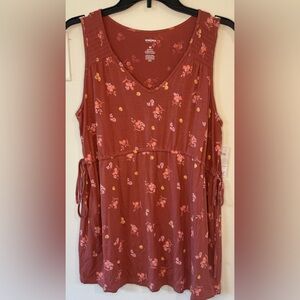 Sonoma Maternity Dark Pink Floral Sleeveless Top NWT Size Medium Materni…